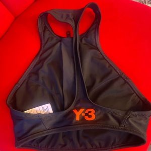 Black XS Y-3 Swimsuit zipper bikini top/casual sports bra top